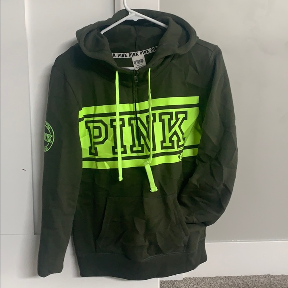 PINK 1/4 zip hoodie - size xs
